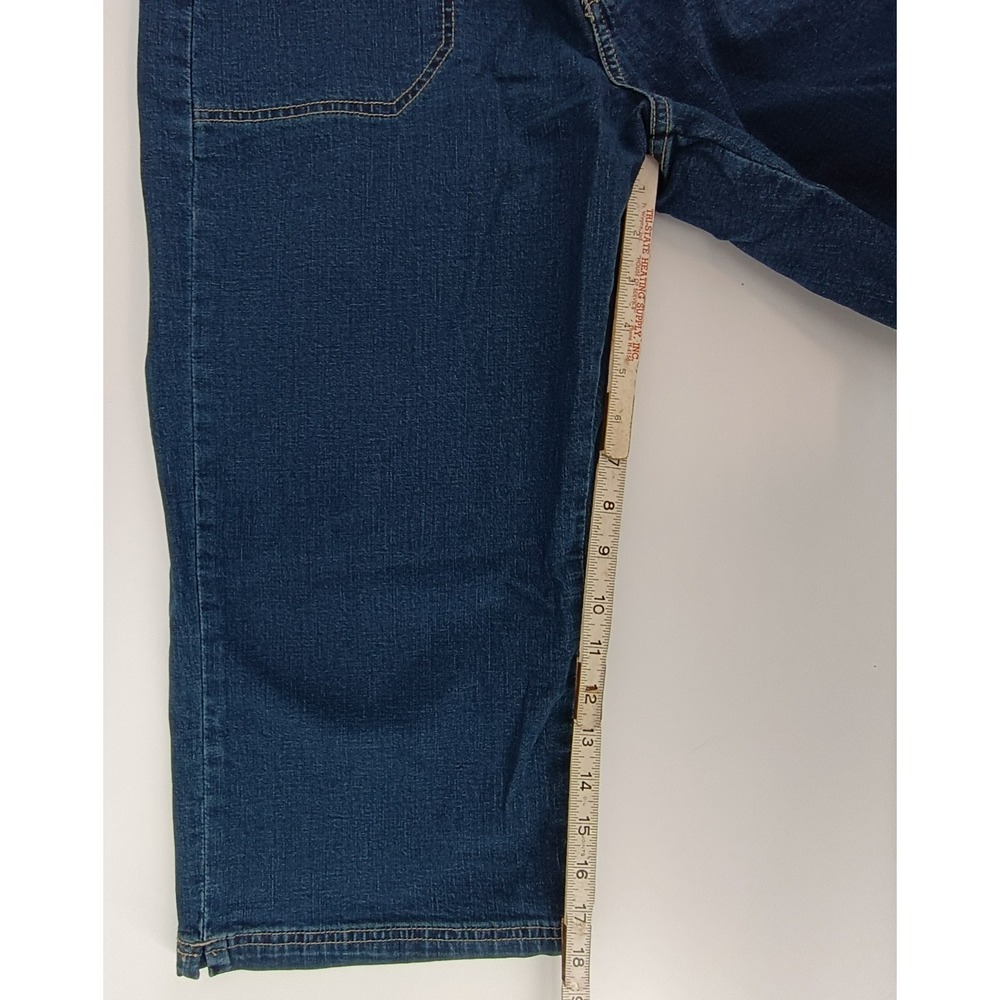 Lee Comfort Waist Capri Crop Womens Size 14 Dark Denim Med High Rise Soft NWT - Picture 8 of 13